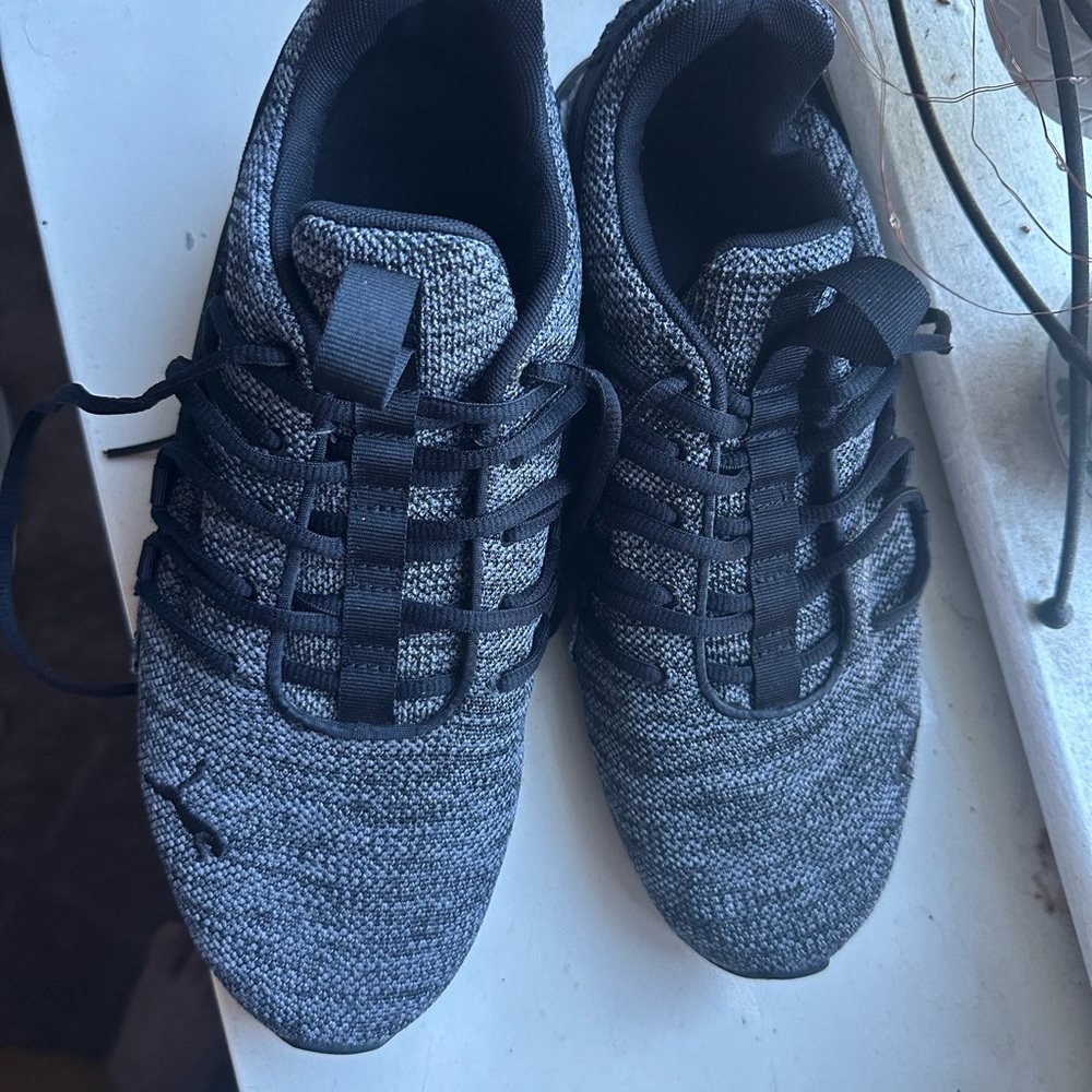 Puma Charcoal and Black Athletic Shoes